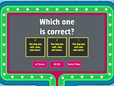 Comma Challenge Game Show