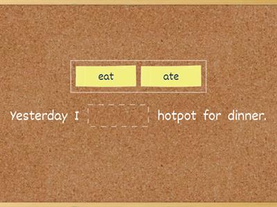 Past tense verbs