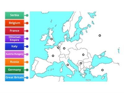WWI Map of Europe: 1914