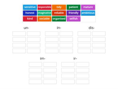 NEF Intermediate 1B Vocabulary Bank Personality