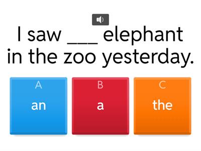 Articles a an the test 1