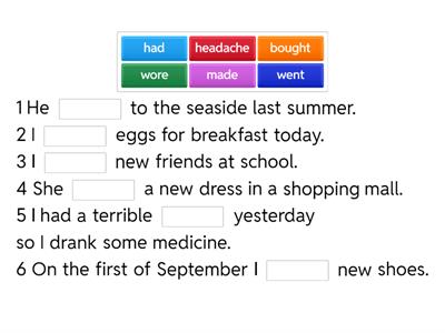 Academy stars 3 irregular verbs