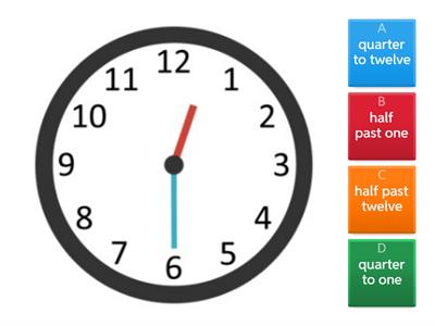 14.02 Tell the time 'quarter past', 'half past', and 'quarter to'