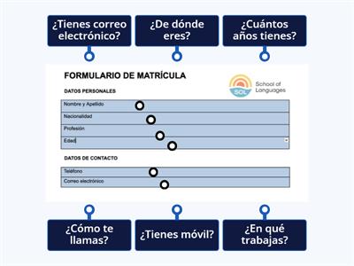 El formulario de matrícula