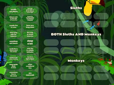 Sloths and Monkeys: Fact Sort (DIBELS 6 BM)                                HOZ   