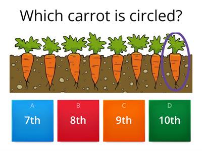 Ordinal Numbers Quiz (Pop 3 - unit 0)