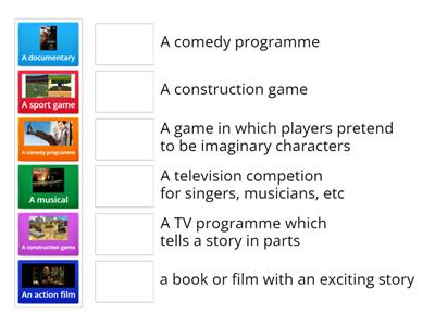Match the words with the definitions (unit 1 Stories)