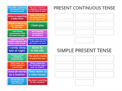 SIMPLE PRESENT TENSE VS PRESENT CONTINUOUS TENSE Y5&Y6