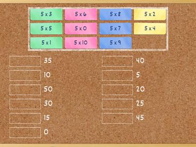 Match Up: 5 Times Table