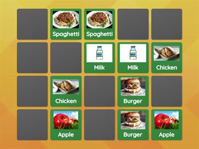 Food memory game