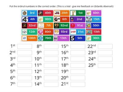 Ordinal numbers - review