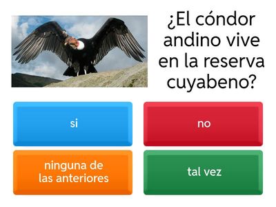 Cuestionario sobre la reserva cuyabeno
