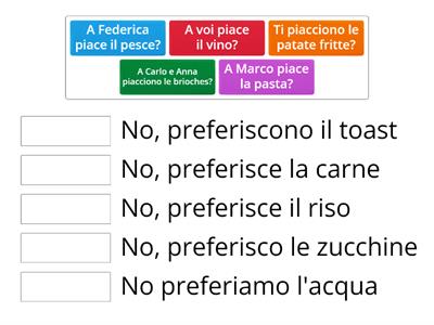 preferire - piacere domande e risposte - A1