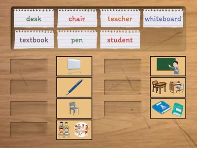 Classroom Objects Matching Game