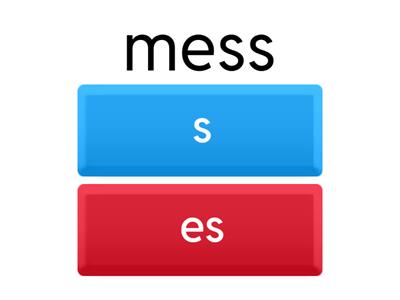 Words ending in s or es?