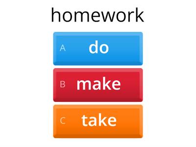 Collocations make/do/take
