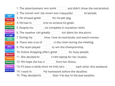 Mixed vocabulary for FCE