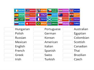 COUNTRIES AND NATIONALITIES