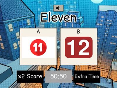 Numerbs 11 - 20 (words)