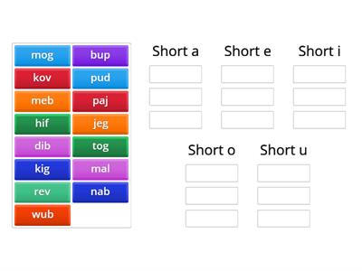 Short Vowel Nonwords