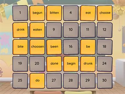 Memory card of Irregular Past Participle Verbs