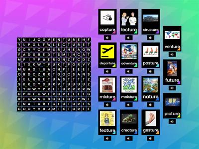  'ture' spelling Wordsearch