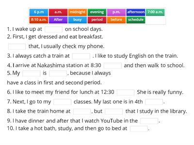 2.2 Daily Schedule, Prepositions & Pronouns Matt