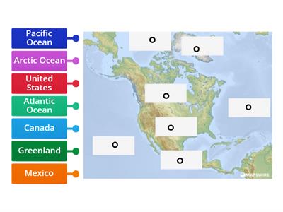 political map of North America