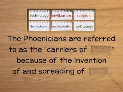 Bellringer - Phoenician Cloze Game