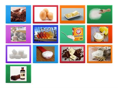 Baking ingredients wordsearch