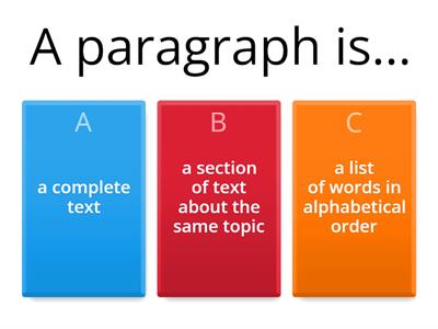Paragraph Quiz