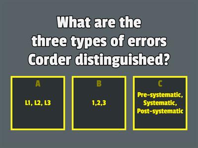 Errors in second language learning