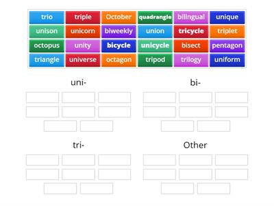 SA 48: Prefixes (uni-, bi-, tri-, and other numbers)