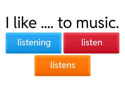 A1 present simple Like + verb-ing