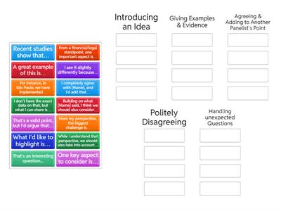Panel Discussions: Useful Language