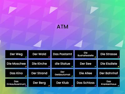 Places in German - Wordsearch