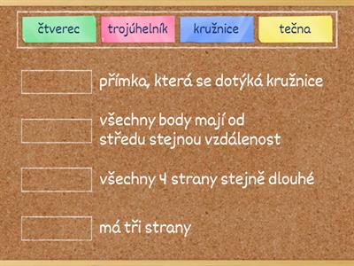 Přiřaď matematické pojmy k definici
