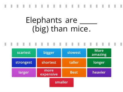 Comparatives & superlatives 5th grade