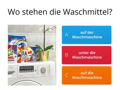 Wo stehen die Waschmittel?