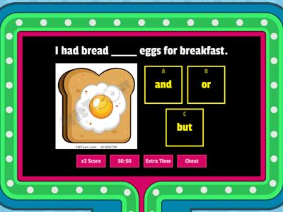 Conjunctions 'and','but','or'