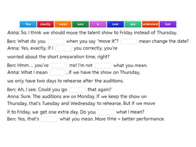 Checking understanding and  clarifying