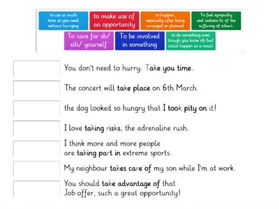 5th year: Unit 4B - Expressions with take 1