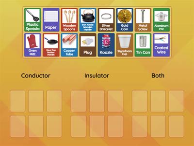 Thermal Conductors & Insulators - Group Sort (5th Grade Science)