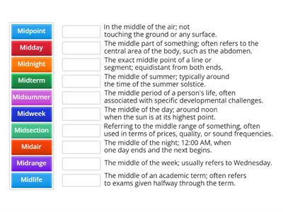 Morphology: Mid-match the definition