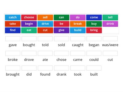 Irregular Verbs - infinitive to past simple