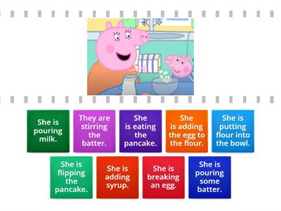 Peppa Pig is making pancakes