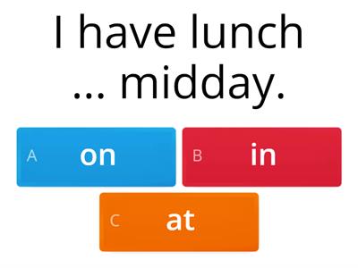 A1 Prepositions of Time