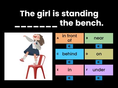 in on under in front of near behind