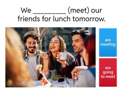 Present continuous and be going to - A2 