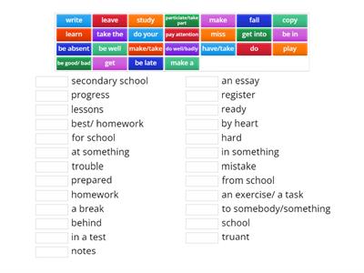 Repetytorium kl. 7 Pearson unit 3 Education phrases